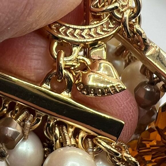 Carolee Layered‎ Crystal Gold and Pearl Choker D2 - Picture 8 of 8